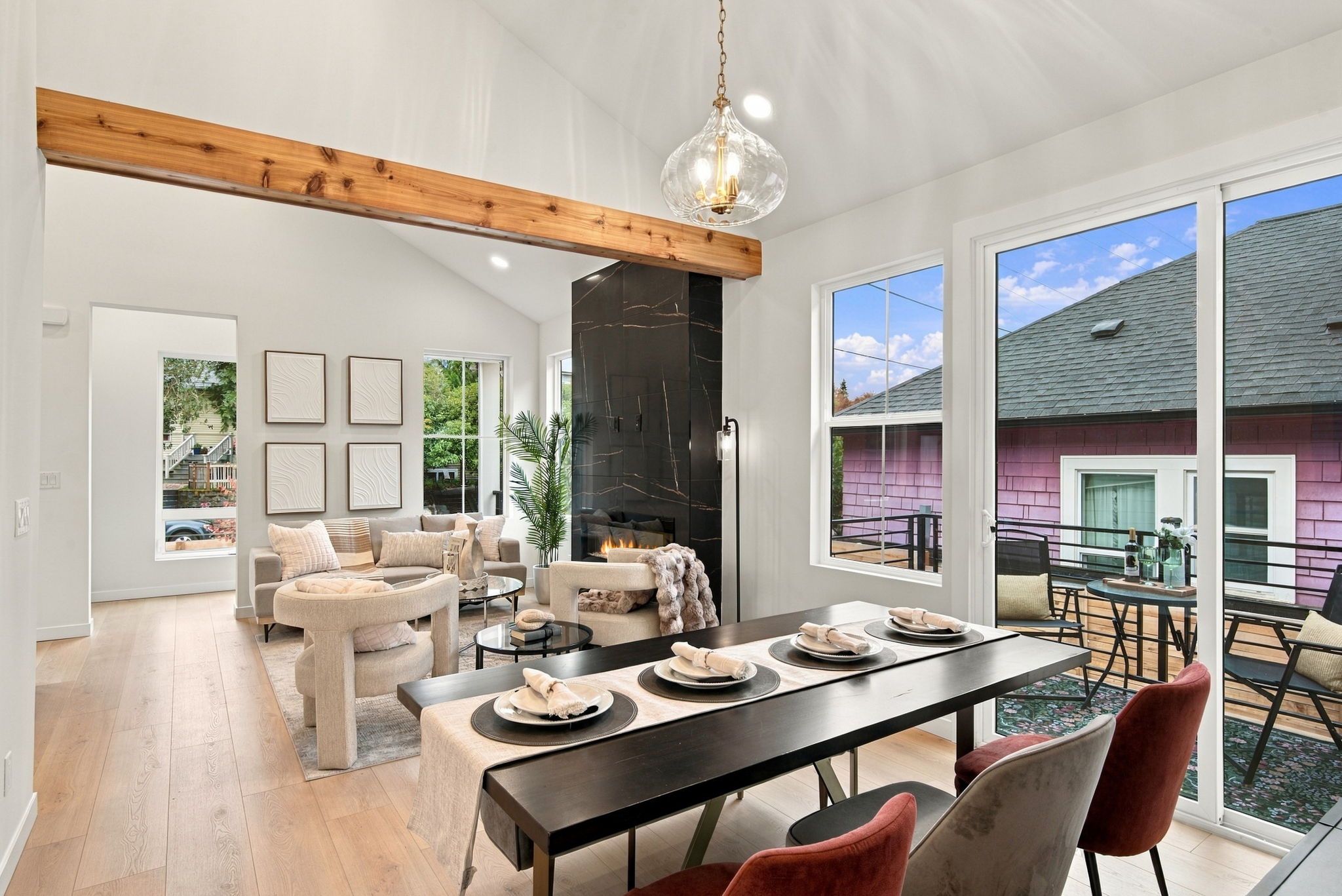 A welcoming, staged dining space at Jacob’s Seattle listing